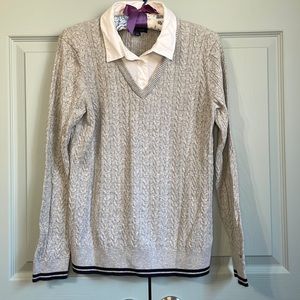 Contrast collar sweater